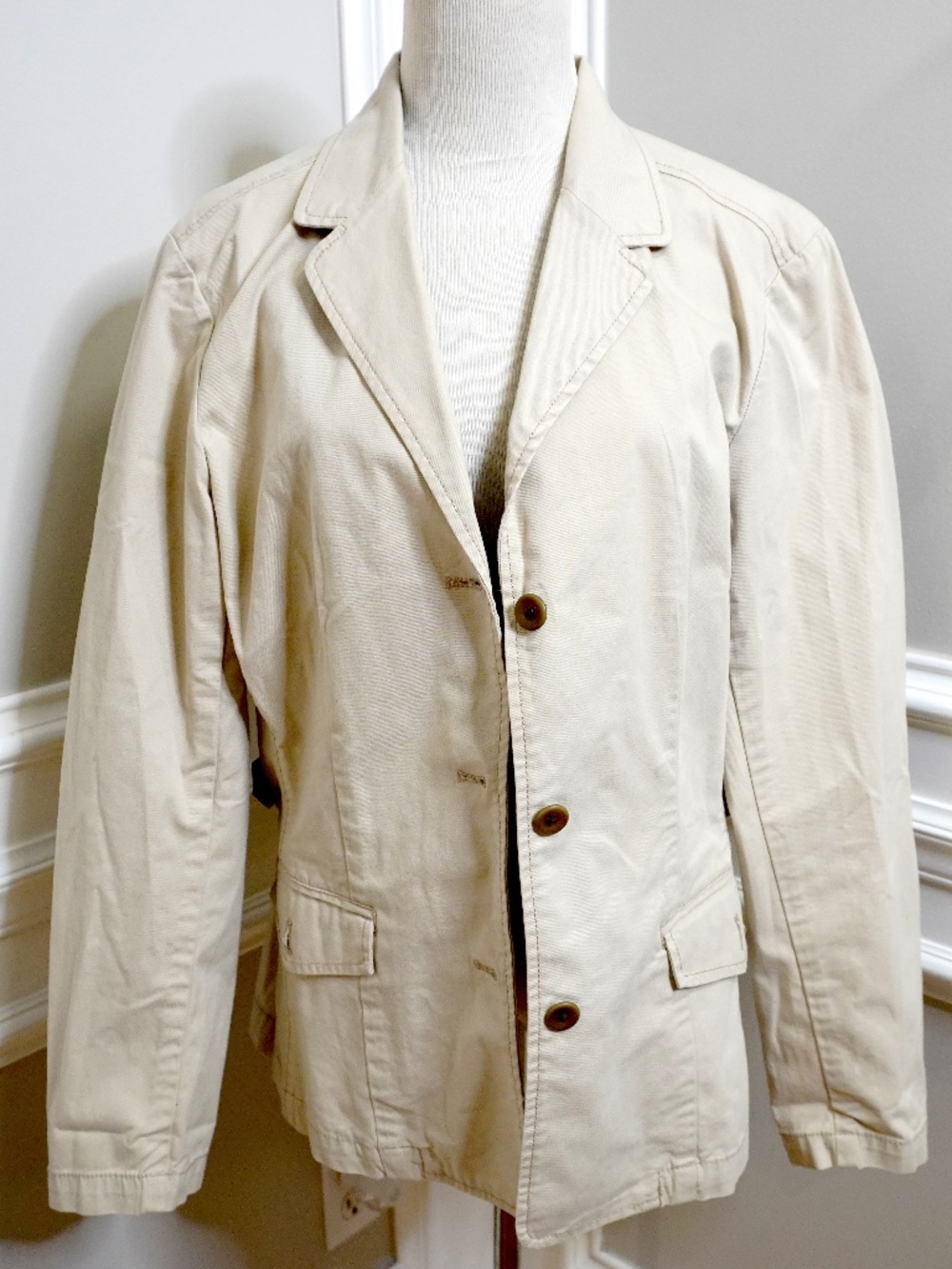 Eddie Bauer Women's Blazer Jacket Cream, Size L